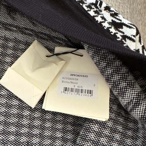 Sandro black and white cardigan with gold buttons size 2 NWT from Bloomingdale’s - Picture 6 of 6